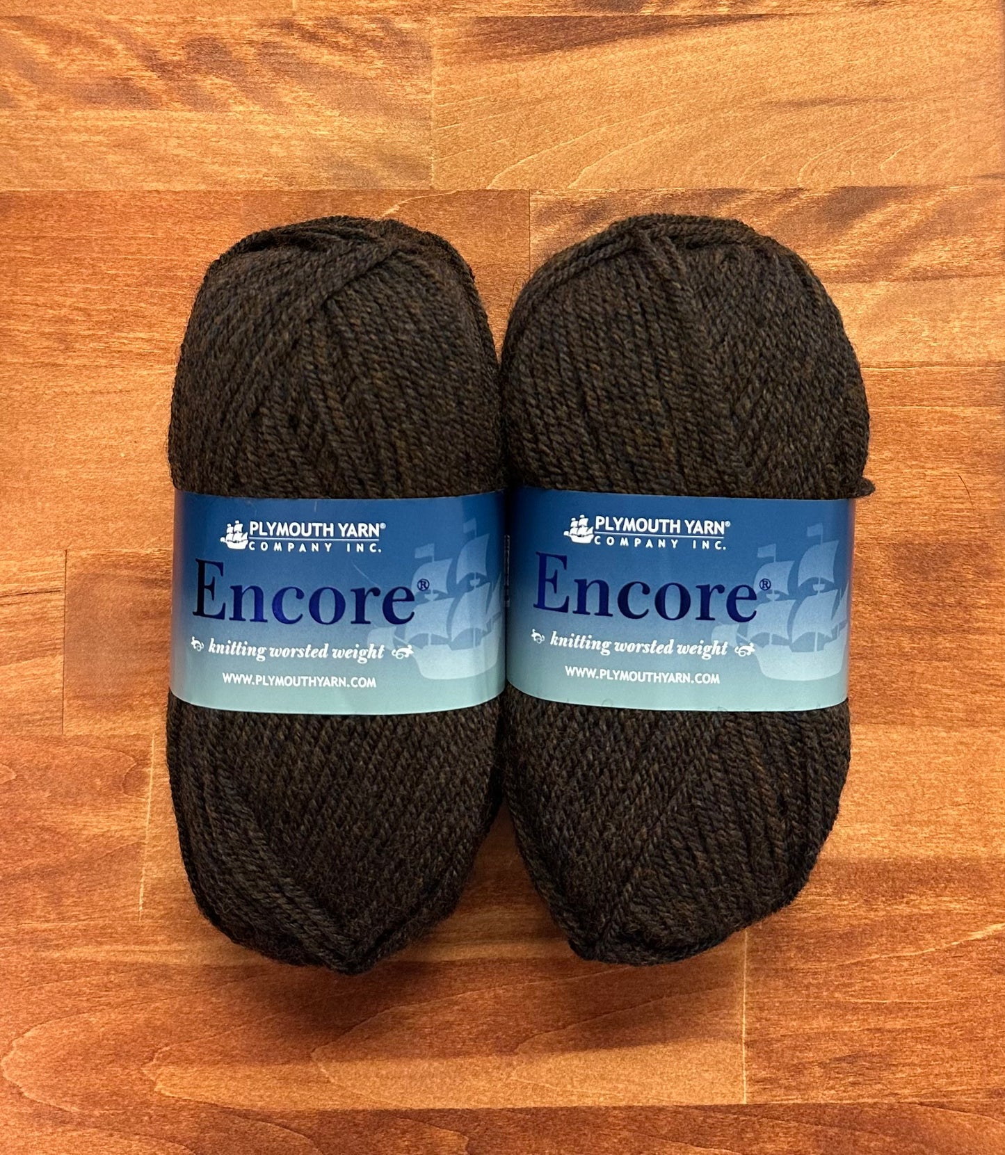 Plymouth Yarns - Encore - 75% Acrylic/25% Wool - Dark Brown Heather - 1444