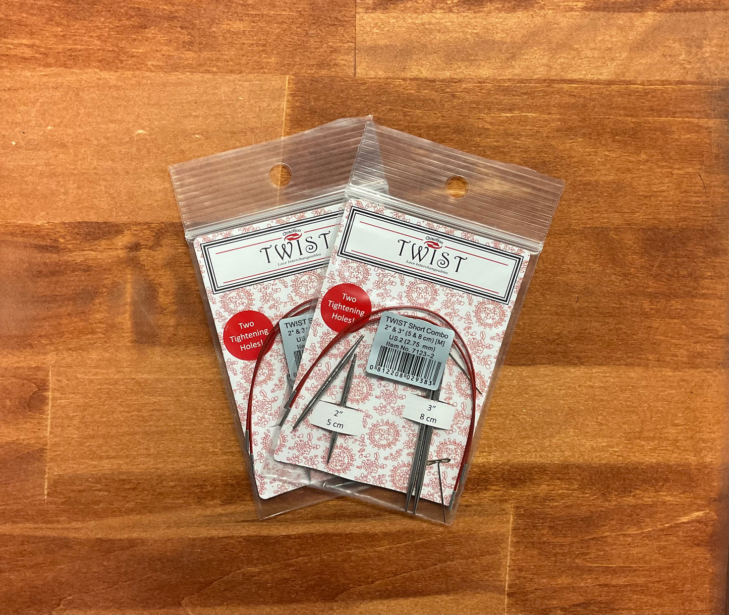 ChiaoGoo Twist Short Combo Set Size US 2 (2.75mm) - 2"& 3" tips
