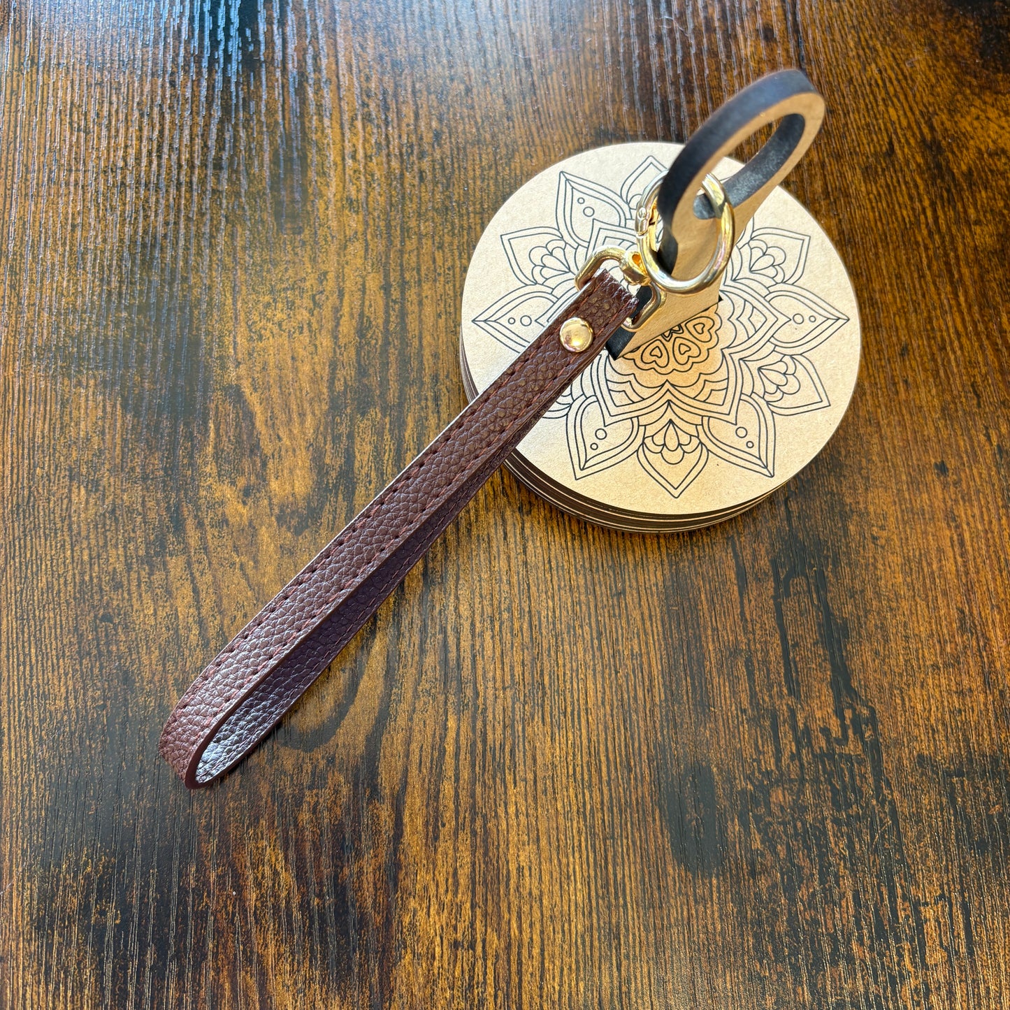 Twice Sheared Sheep - Sheep Yarn to Go Carousel Wrist Strap - Brown