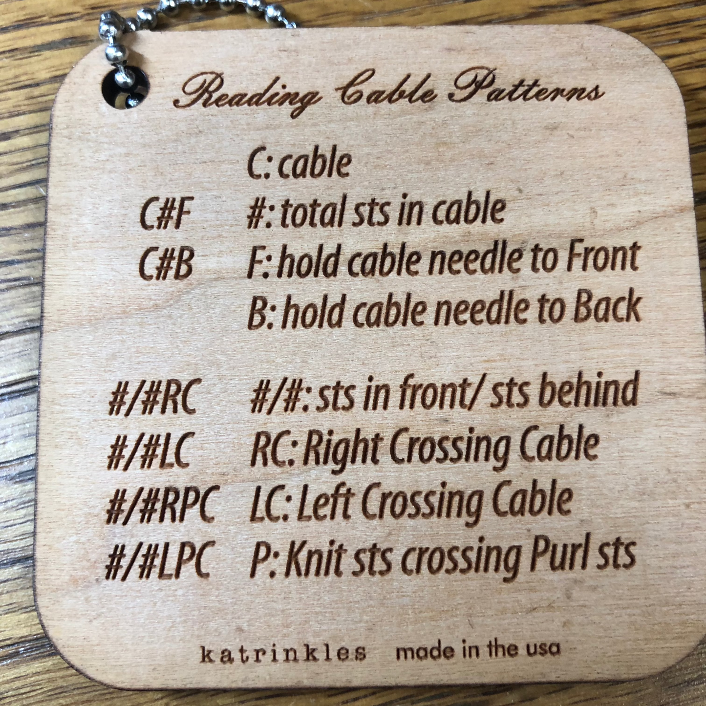 Katrinkles Reading Cable Patterns