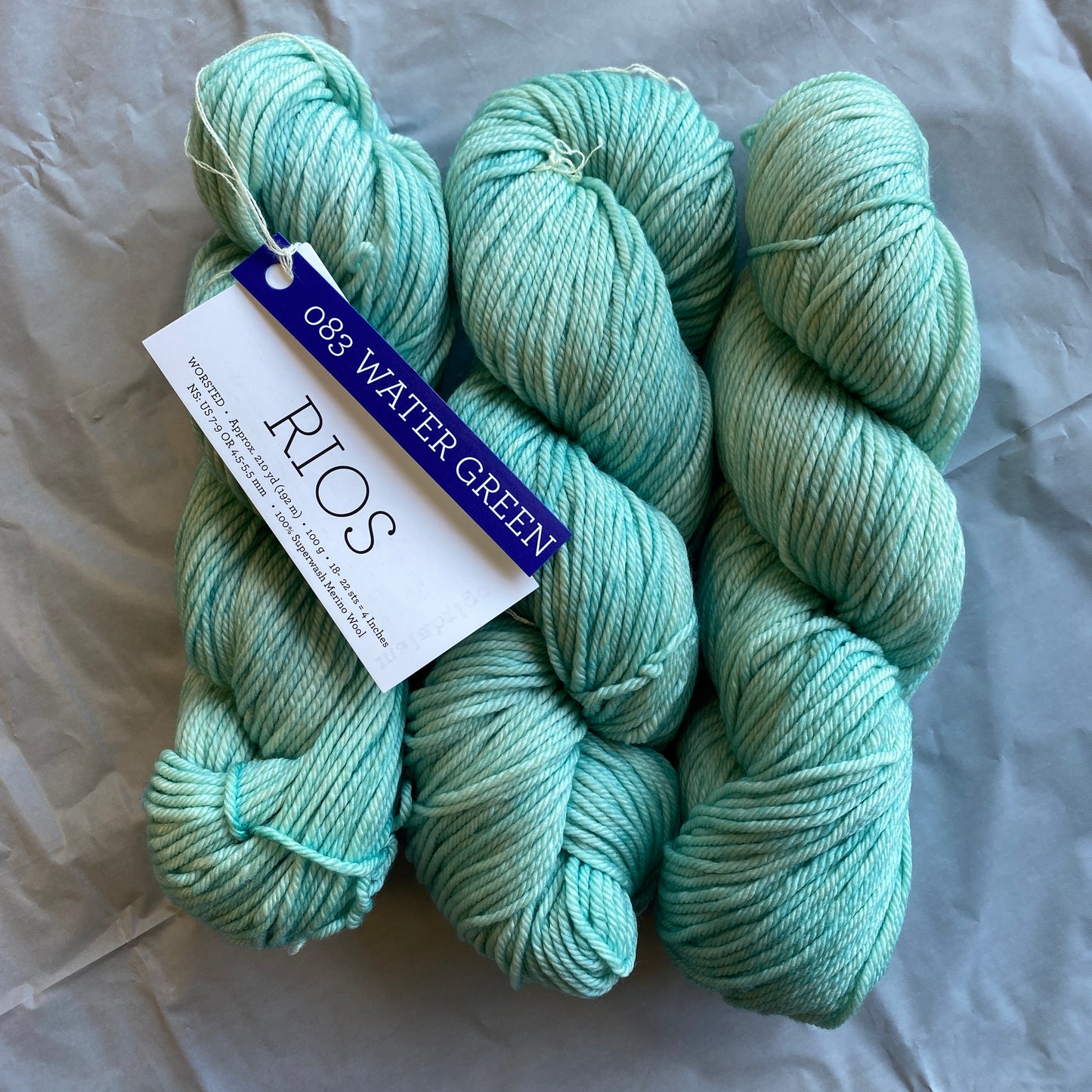 Malabrigo - Rios - Water Green 083 - 100% Superwash Merino Wool - Worsted