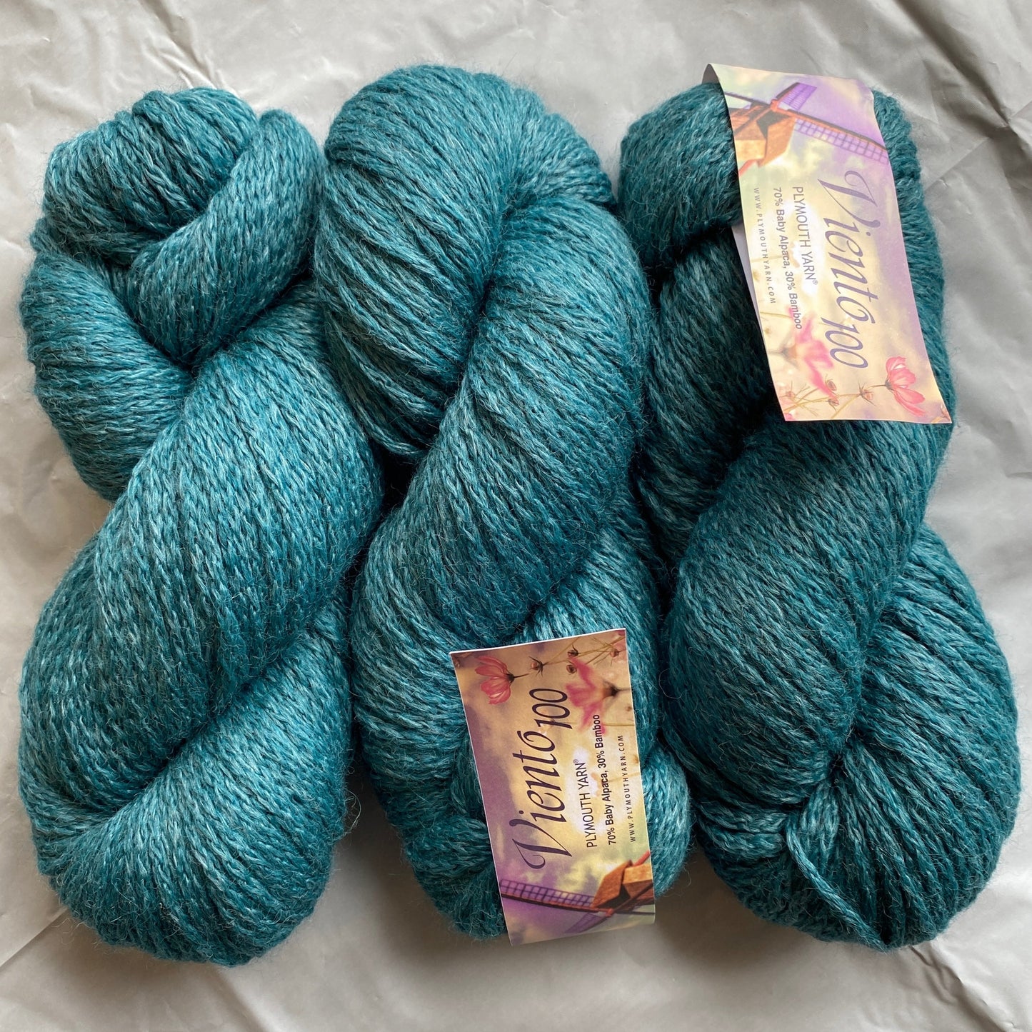Plymouth Yarn - Viento 100 - Teal 122 - 70% Baby Alpaca, 30% Bamboo - Bulky