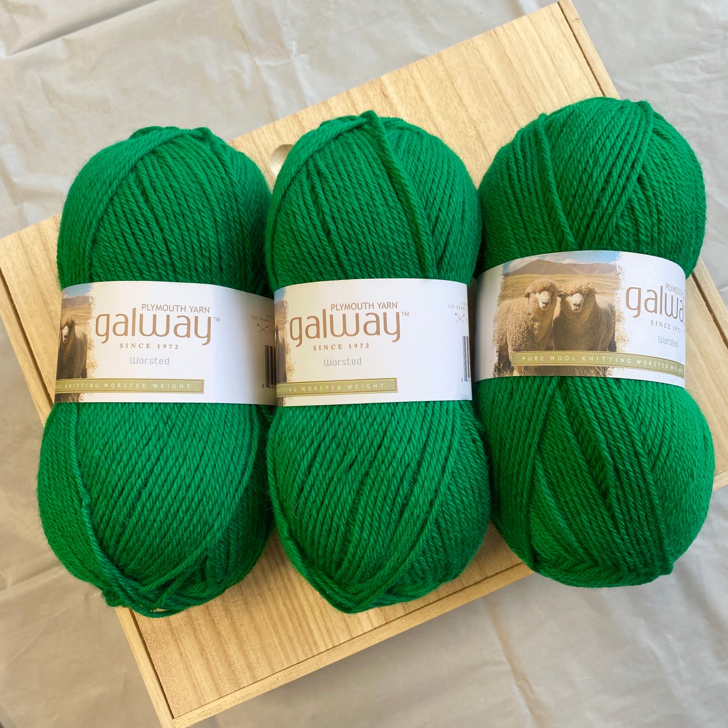 Plymouth Yarn - Galway - Kelly Green 17 - 100% Wool - Worsted
