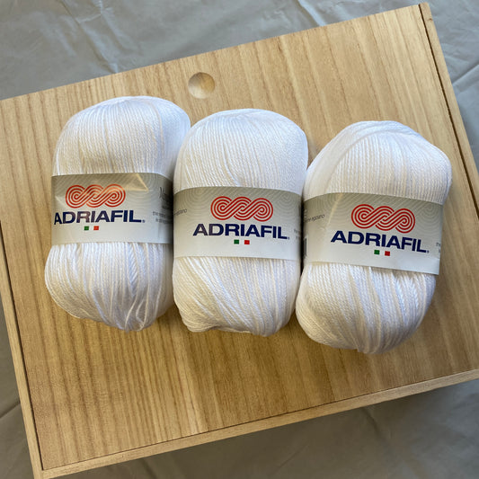 Adriafil Memphis  100% Mercerized Egpytian Cotton - White -  02