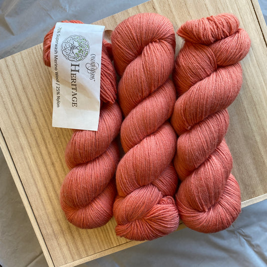Cascade Yarns Heritage 75% Superwash Merino Wool, 25% Nylon - Dusky Coral 5737