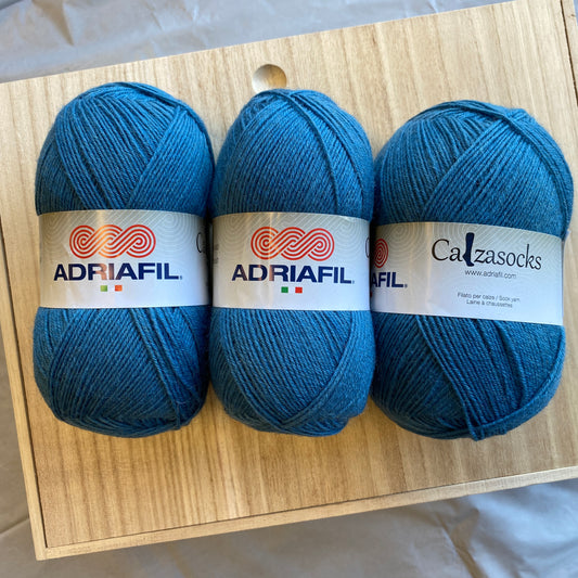 Adriafil Calzasocks 75% Superwash Virgin wool/25% Polyamide - Steel Blue - 39