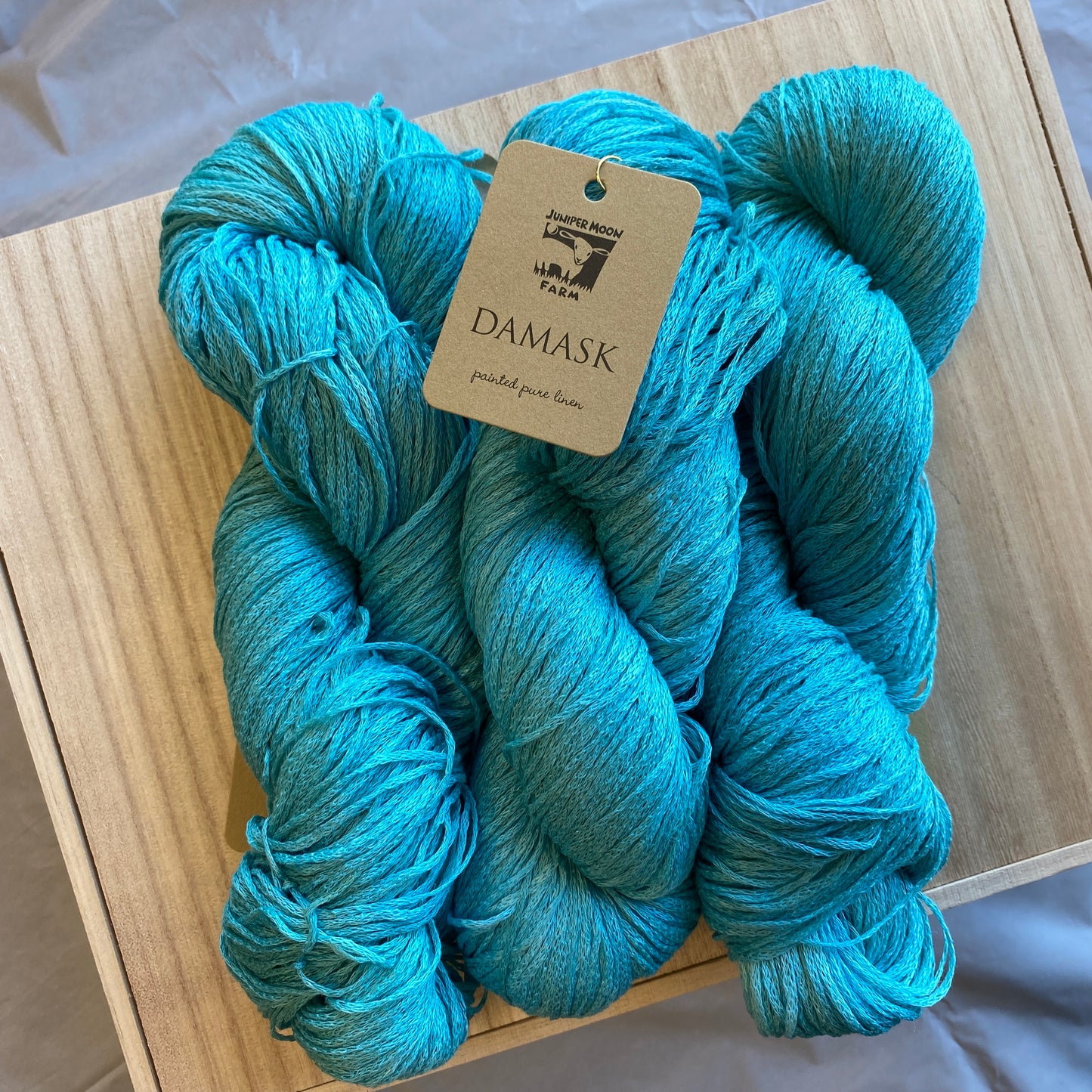 Juniper Moon Farm - Damask - Painted Pure Linen - Calypso 10