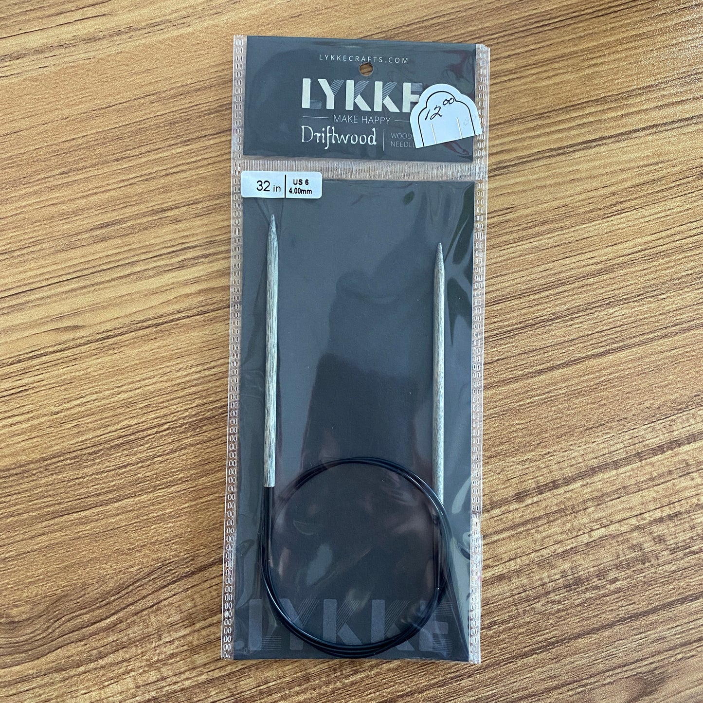 LYKKE Driftwood 32 Inch Circular Wooden Needle - US 6 (4.00 mm)