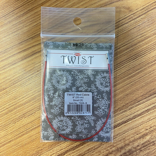 ChiaoGoo Twist Red Cable Small Lace Interchangeable Cord 8" (20cm)