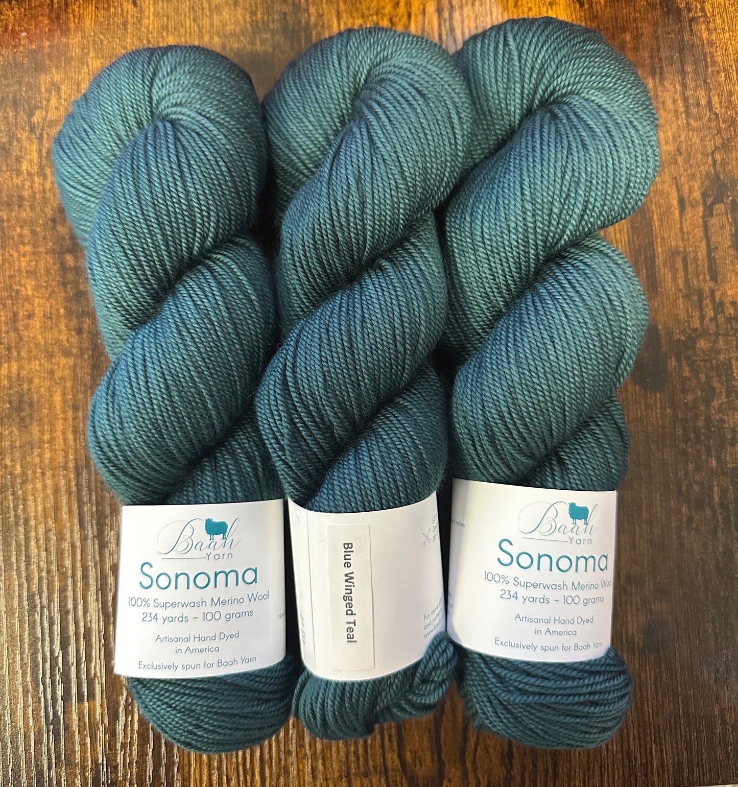Baah Yarn - Sonoma DK - 100% Superwash Merino - Blue Winged Teal