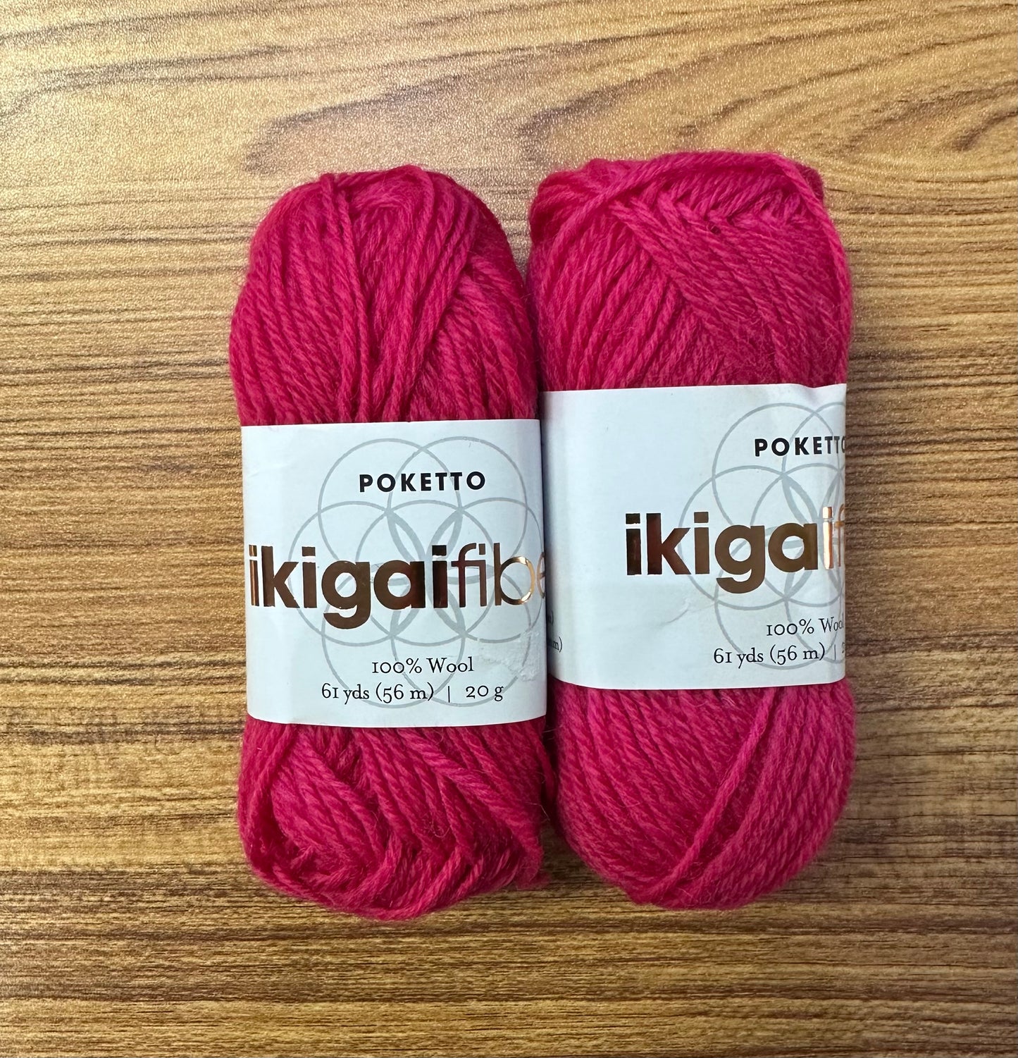 Ikigai Fiber - Poketto Kollective Mini Skein - 100% wool - berry