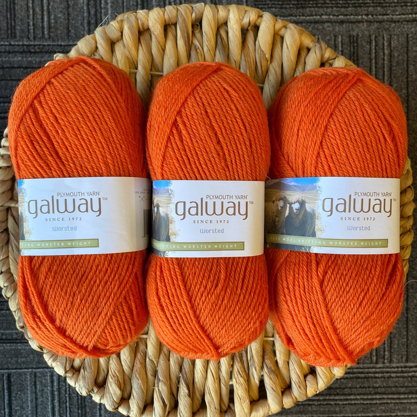Plymouth Yarn - Galway - Clementine Orange 91 - 100% Wool - Worsted