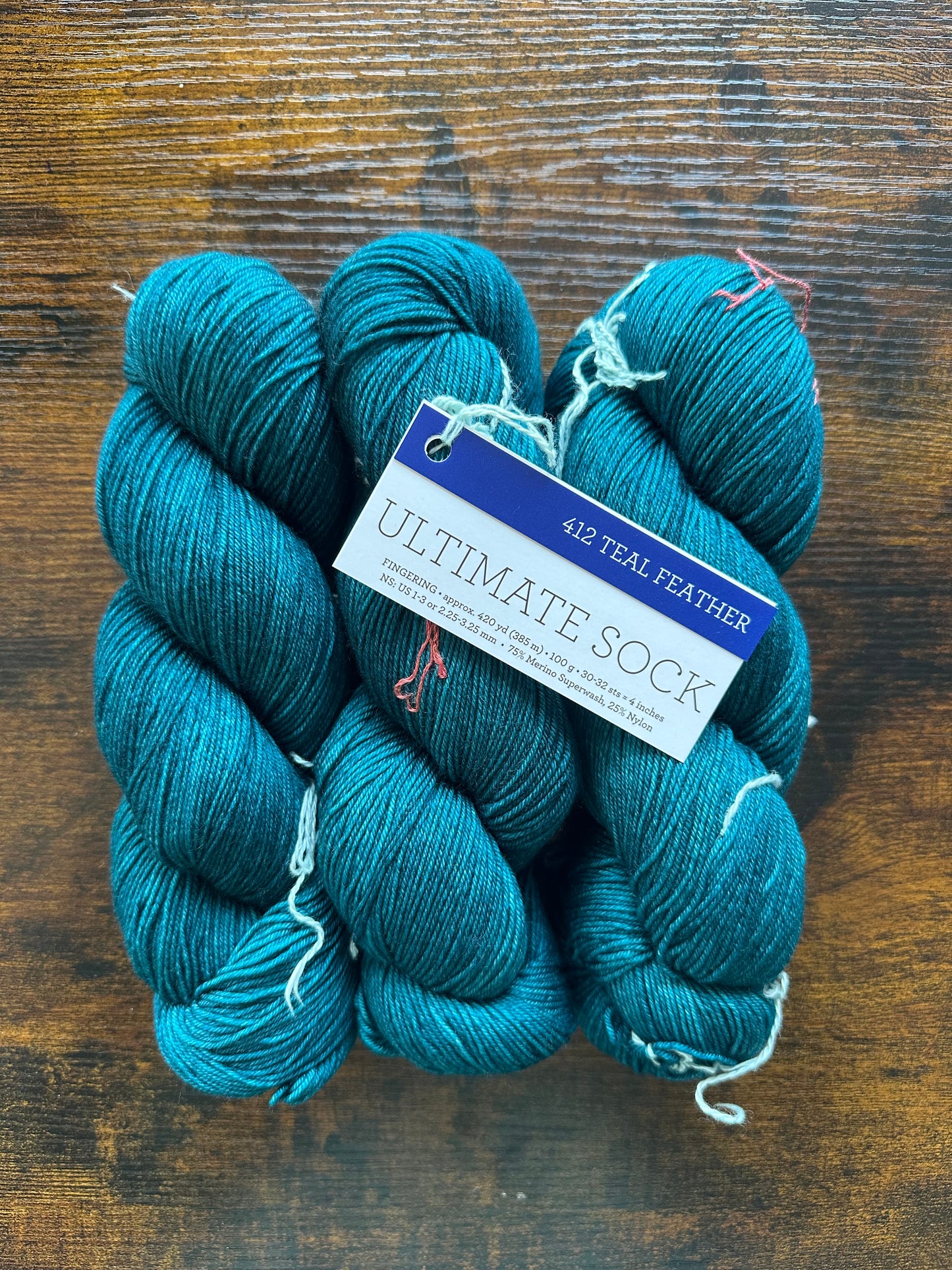 Malabrigo - Ultimate Sock - Teal Feather 412 - 75% Superwash Merino/25% Nylon - Fingering