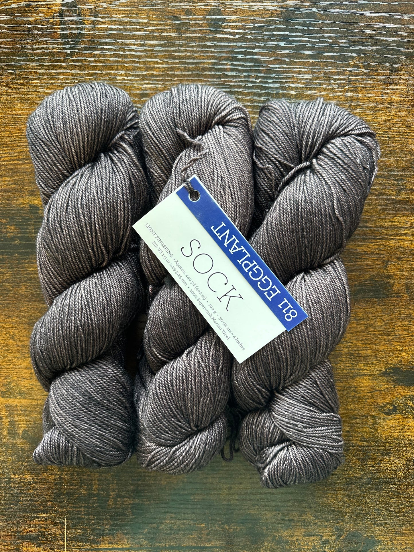 Malabrigo - Sock - Eggplant 811 - 75% Superwash Merino/25% Nylon - Fingering