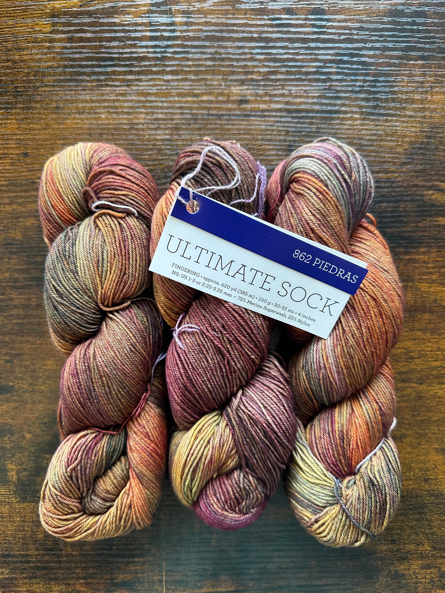 Malabrigo - Ultimate Sock - Piedras 862 - 75% Superwash Merino/25% Nylon - Fingering