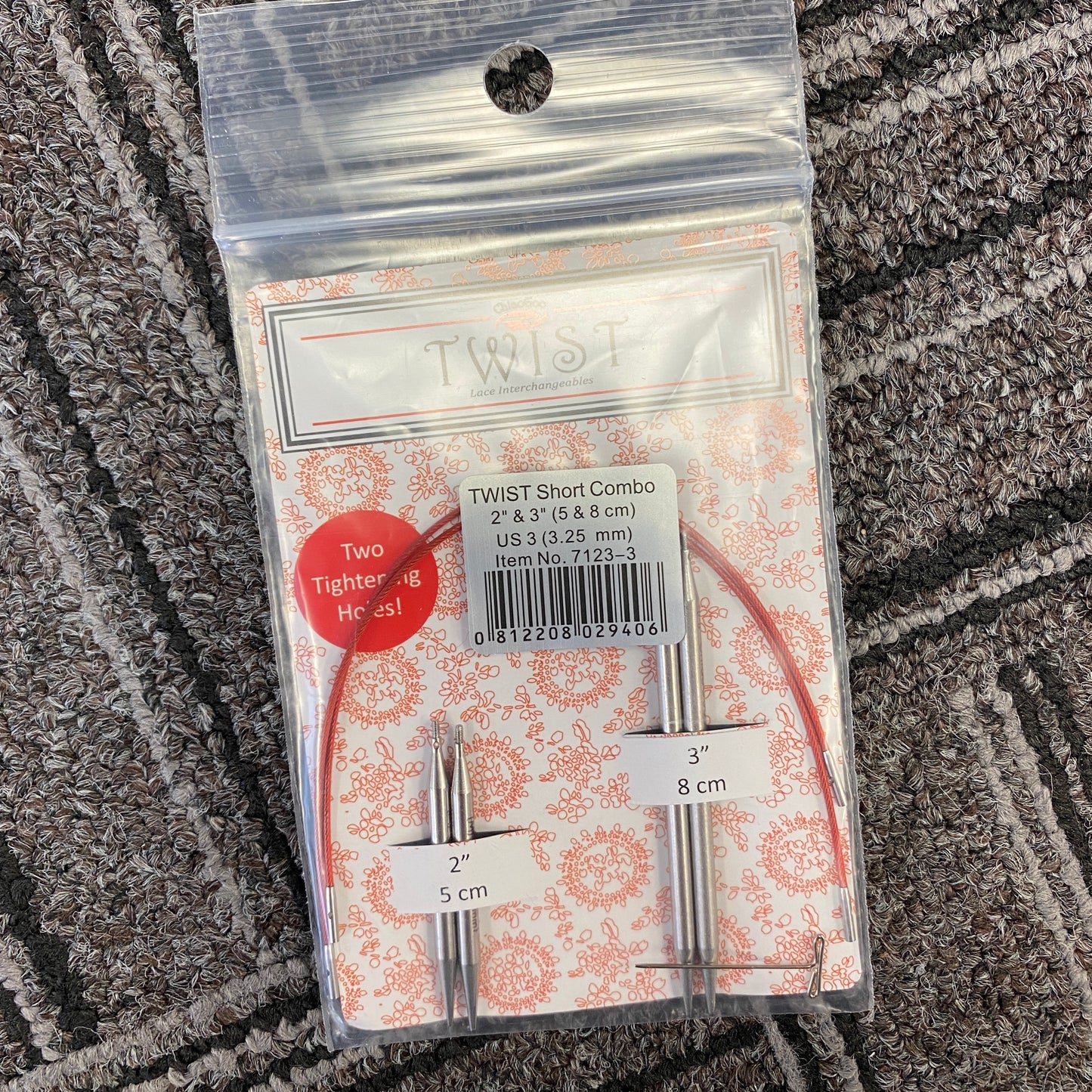ChiaoGoo Twist Short Combo Set Size US 3 - 2"& 3" tips