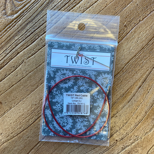ChiaoGoo Twist Red Cable Large Lace Interchangeable Cord - 14" (35cm)