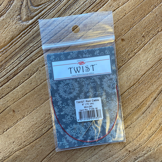 ChiaoGoo Twist Red Cable Mini Lace Interchangeable Cord - 6" (15cm)