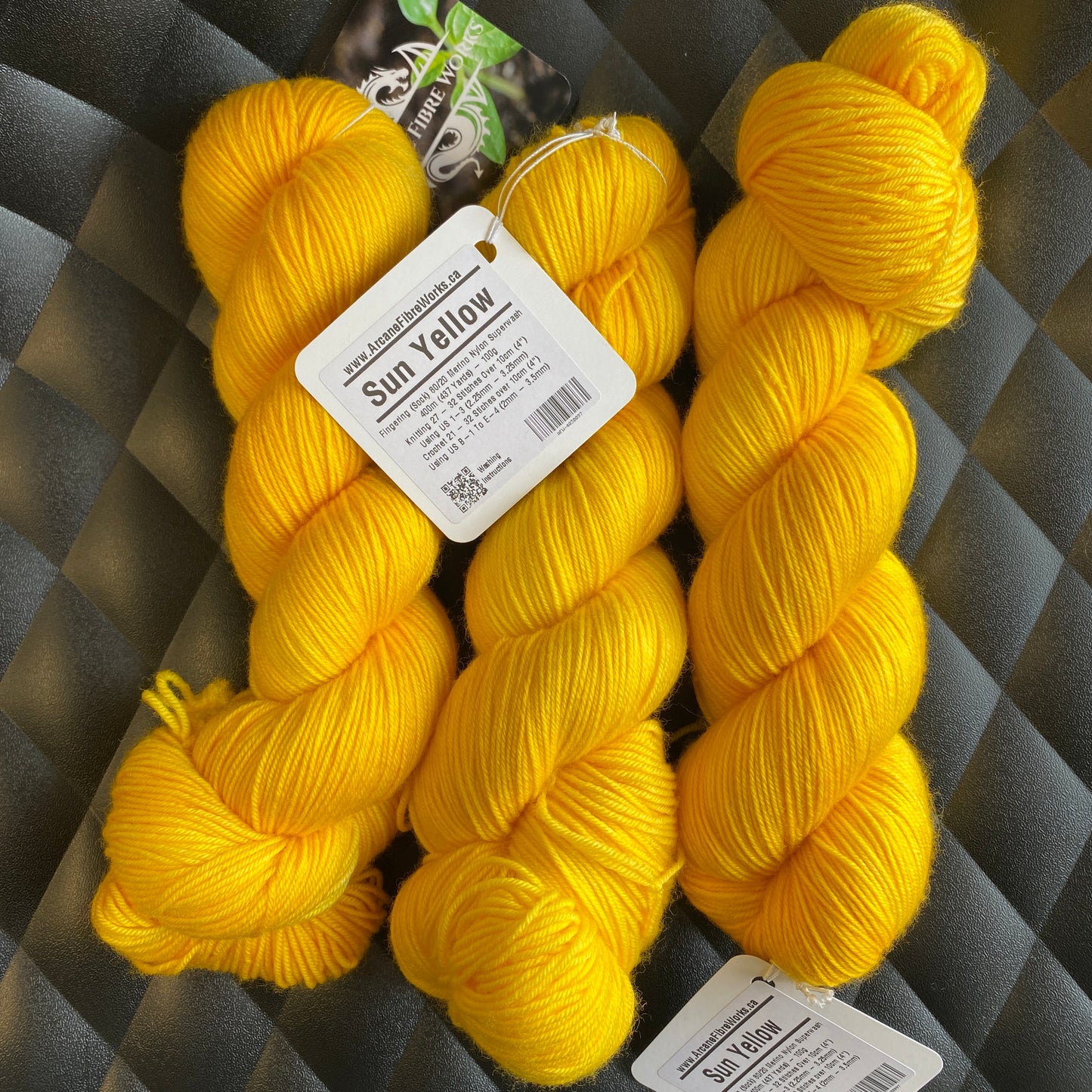 Arcane Fibre Works - Sun Yellow - Fingering 80/20 Merino Nylon Superwash