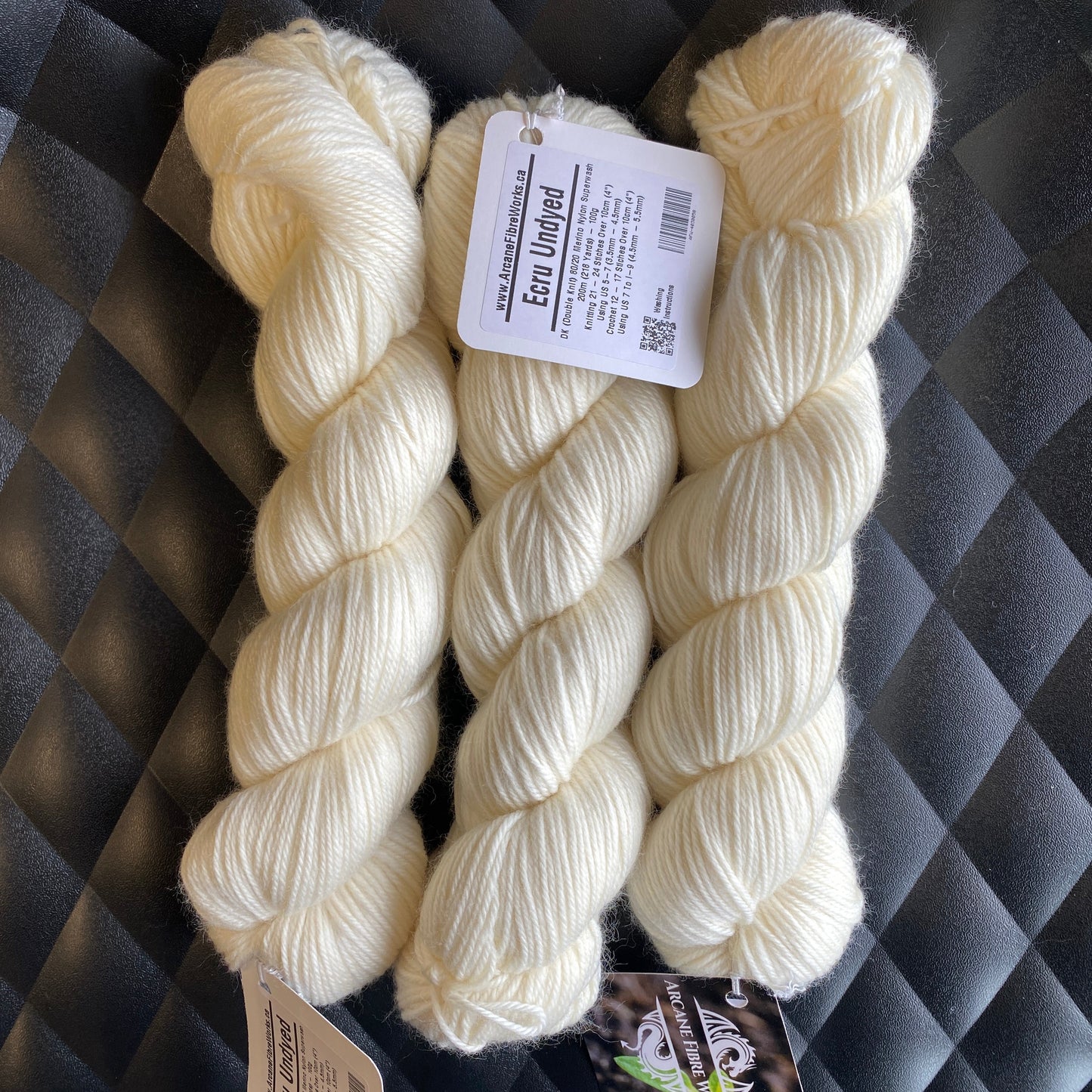 Arcane Fibre Works - Ecru Undyed - Double Knit 80/20 Merino Nylon Superwash