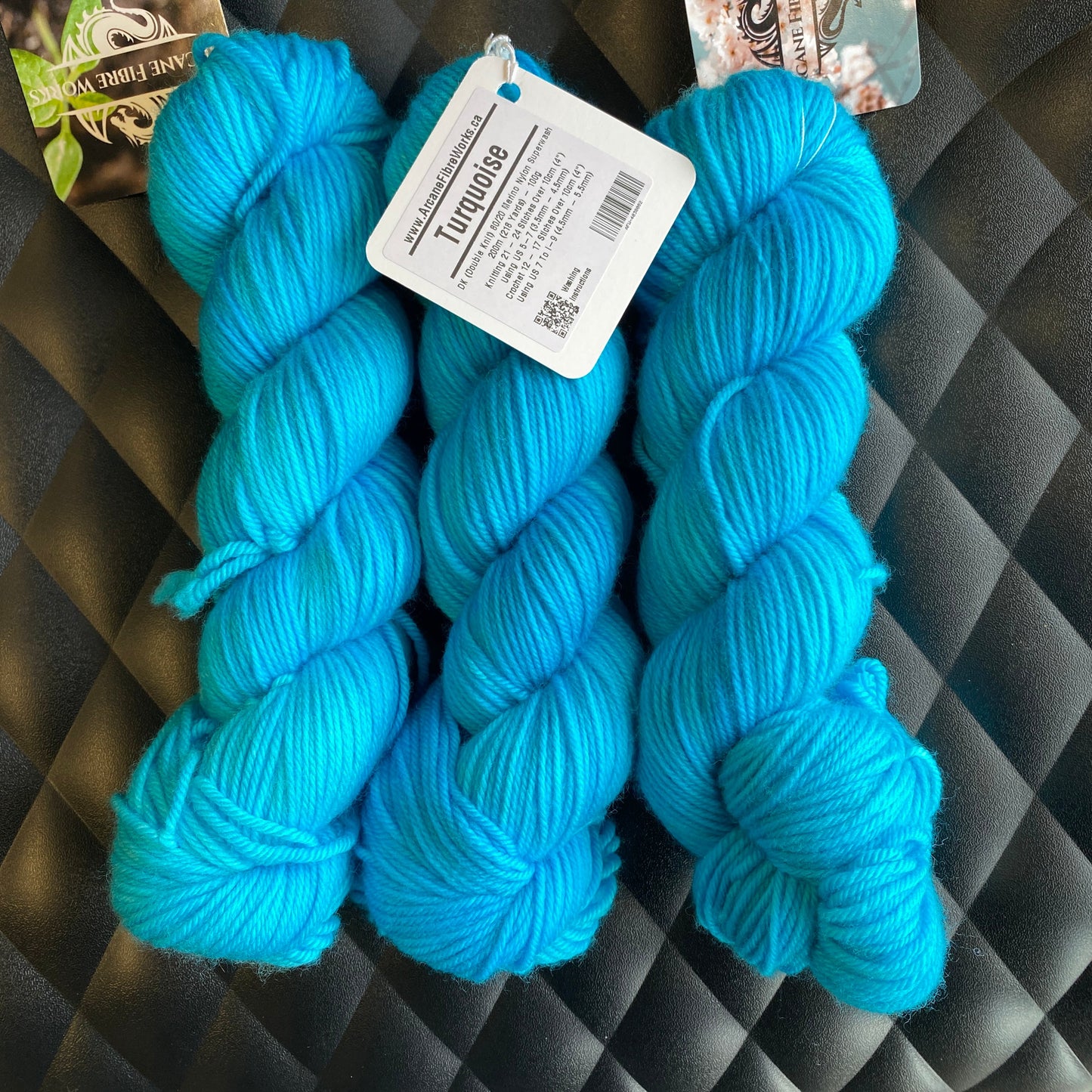 Arcane Fibre Works - Turquoise - Double Knit 80/20 Merino Nylon Superwash