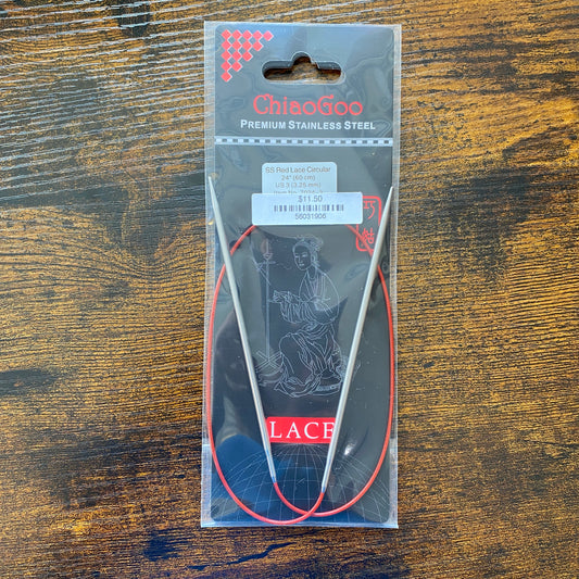 ChiaoGoo Red Lace 24" Circular Fixed Needles- US 3 (3.25mm)