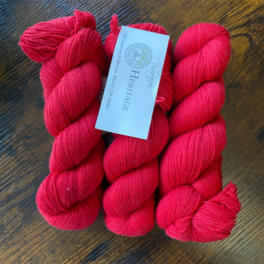 Cascade Yarns Heritage 75% Superwash Merino/25% Nylon - Christmas Red - 5619