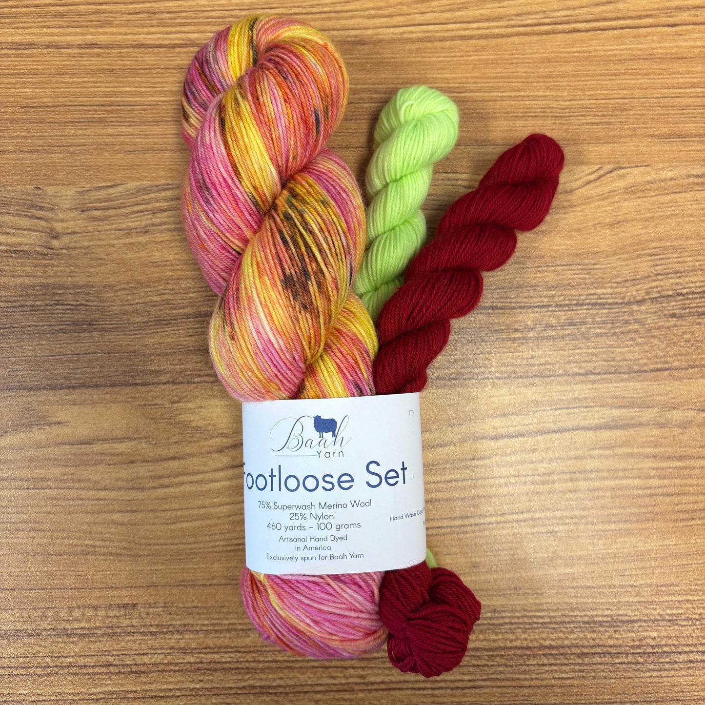Baah Yarn - 75% Superwash Merino/25% Nylon - Footloose Set