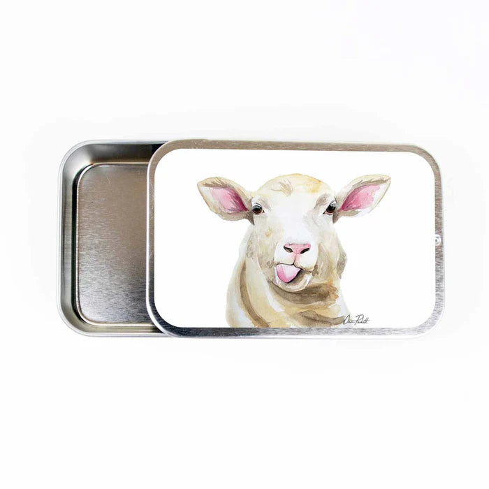 Twice Sheared Sheep - Sassy Sheep Stitch Marker Storage Tin - Large slide