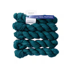 Malabrigo Ultimate Sock Minis - 75% Superwash Merino/25% Nylon - Teal Feather - 412