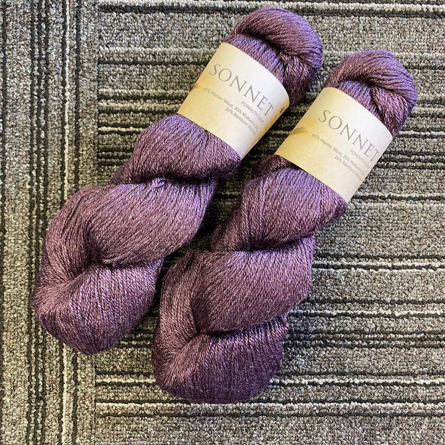 Plymouth Yarn - Sonnet - Mulberry 85 - 60% Merino/20% Mulberry Silk/20%Bamboo Viscose - sport