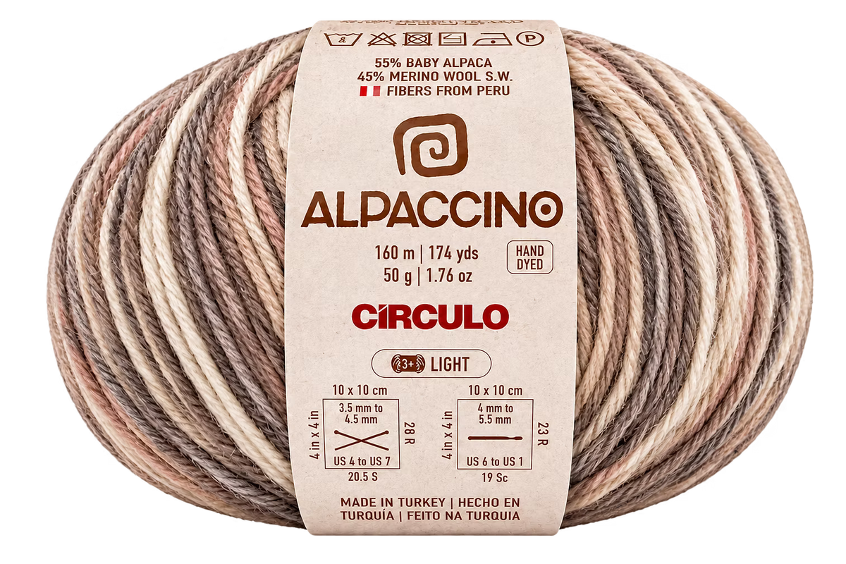 Circulo Yarn - Alpaccino - 55% Baby Alpaca/45% SW Merino - Color 9287 - Cappachino