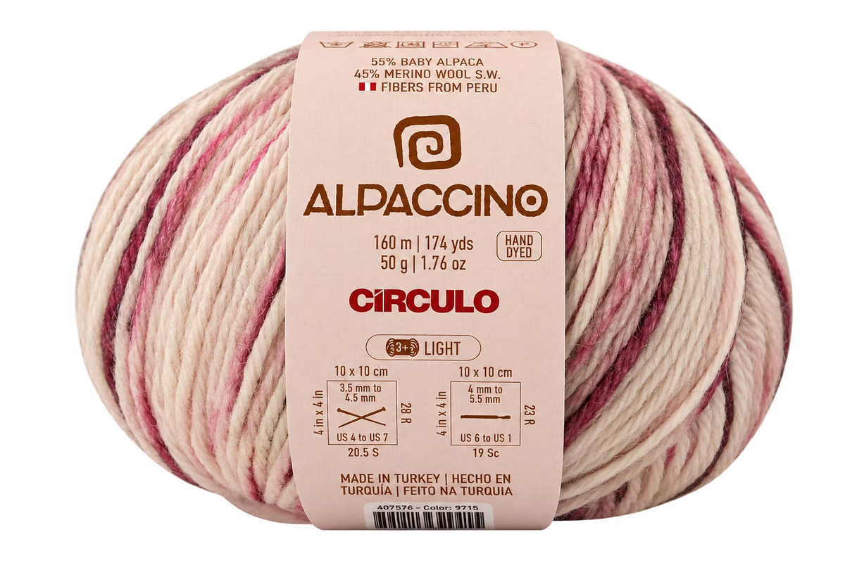 Circulo Yarn - Alpaccino - 55% Baby Alpaca/45% SW Merino - Color 9196 - Mirage