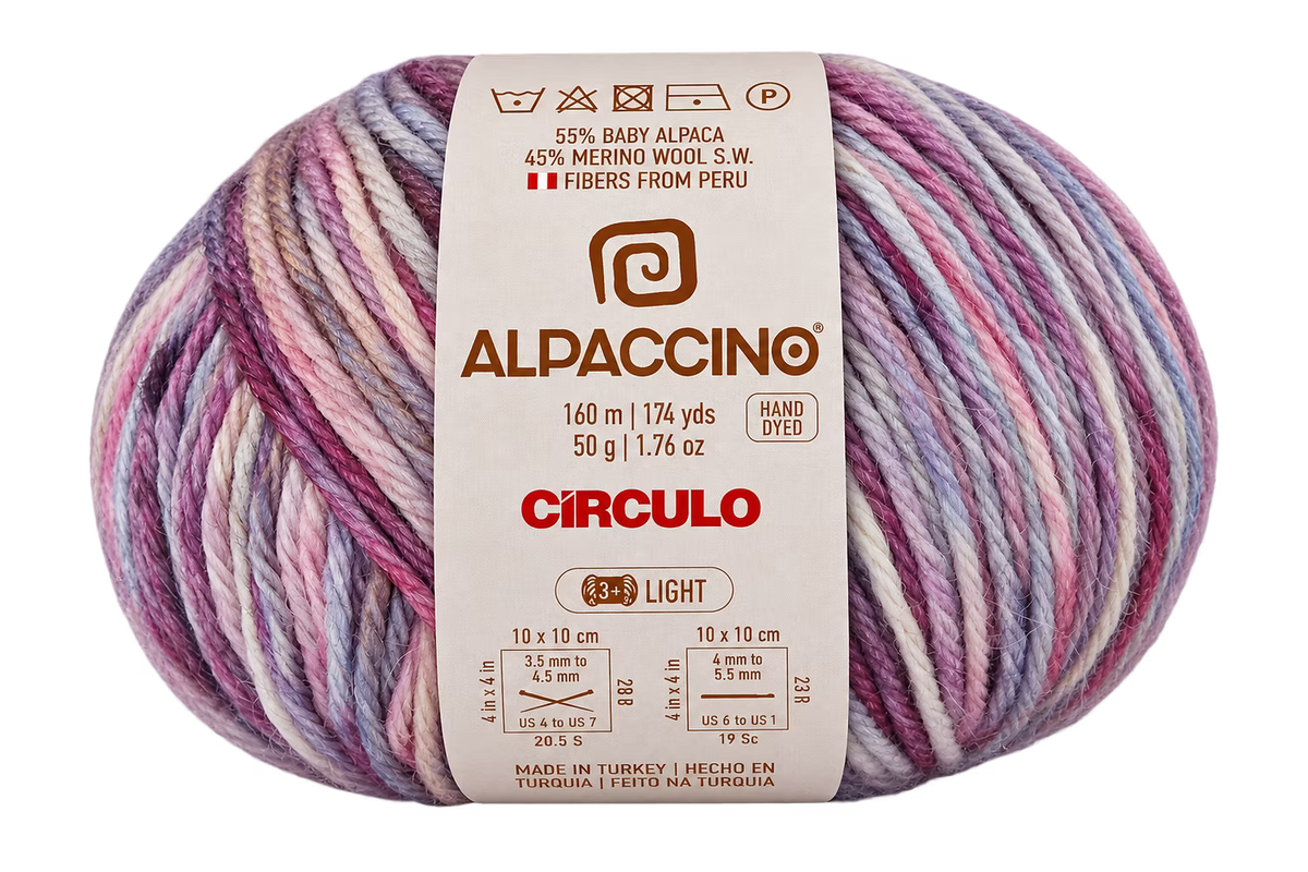 Circulo Yarn - Alpaccino - 55% Baby Alpaca/45% SW Merino - Color 9279 -Raspberry Frost