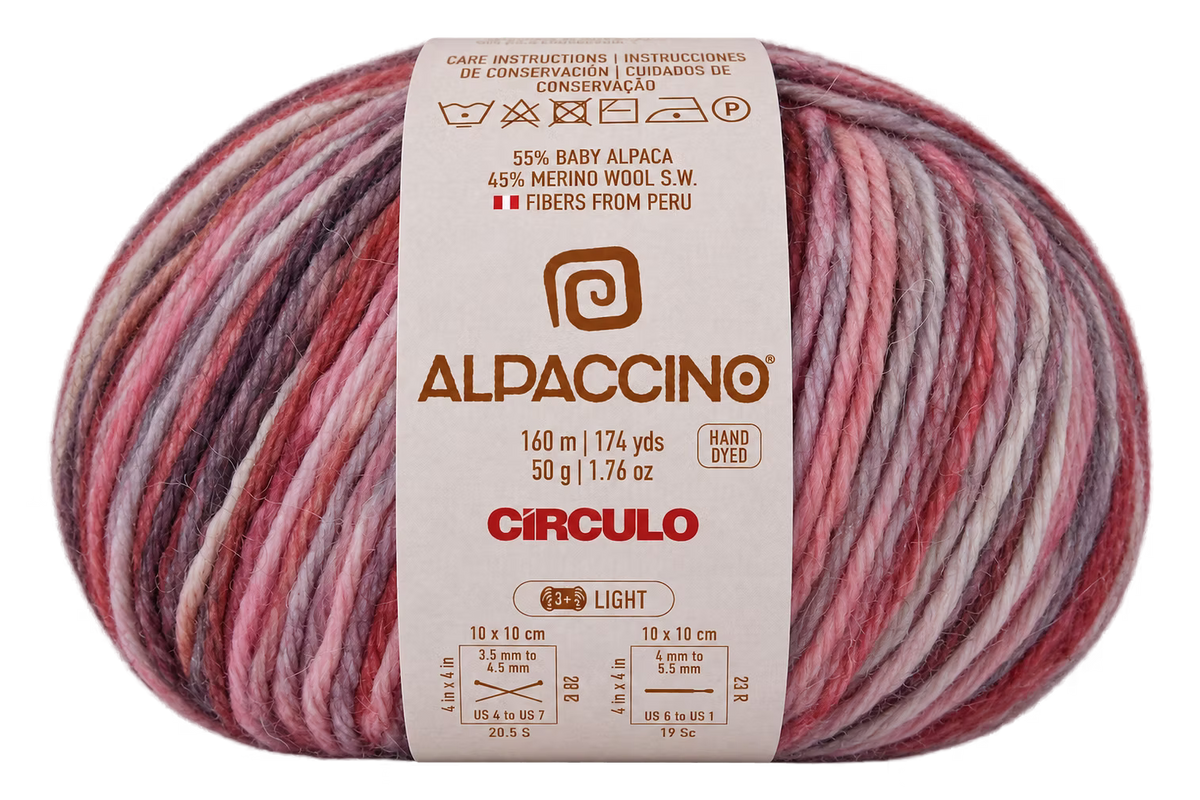 Circulo Yarn - Alpaccino - 55% Baby Alpaca/45% Merino - Color 9277 - Sunset Petals