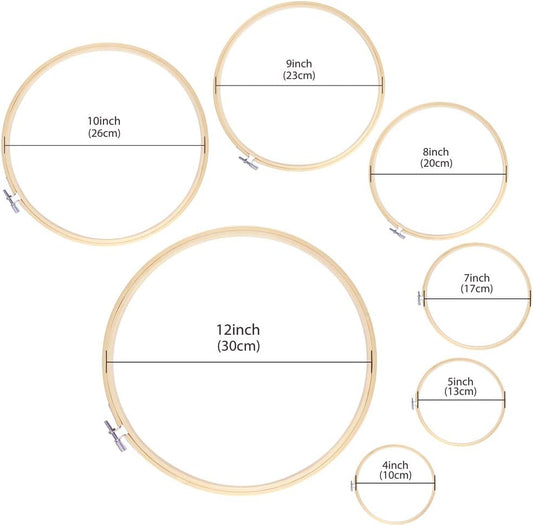 Pllieay - Bamboo Wood Embroidery Hoops - 10" hoop