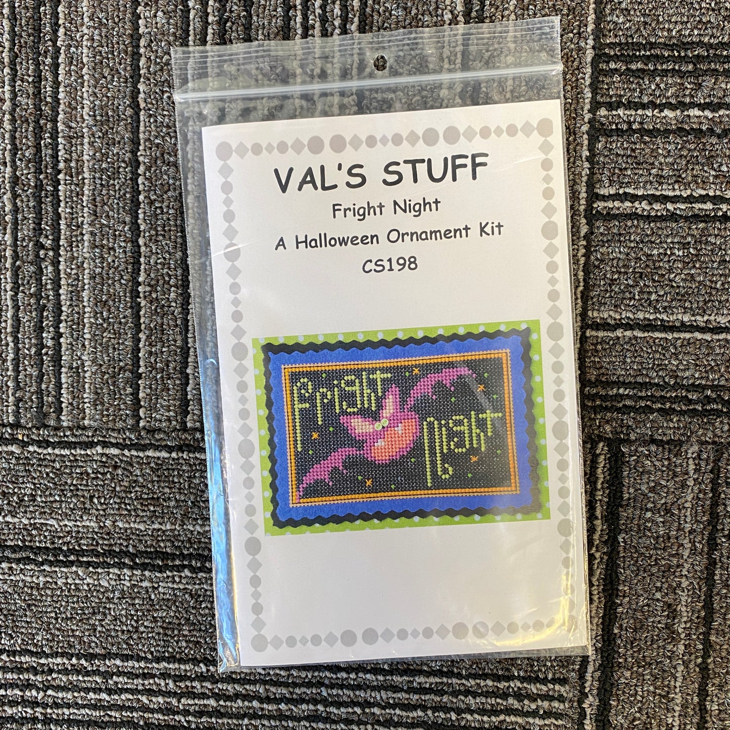 Cross Stitch Kits - Val's Stuff - Fright Night Halloween Ornament Kit