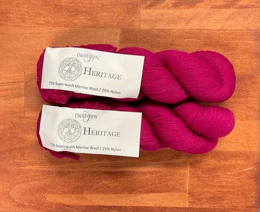 Cascade Yarns Heritage - 75% Superwash Merino/25%Nylon - Fuchsia - 5616