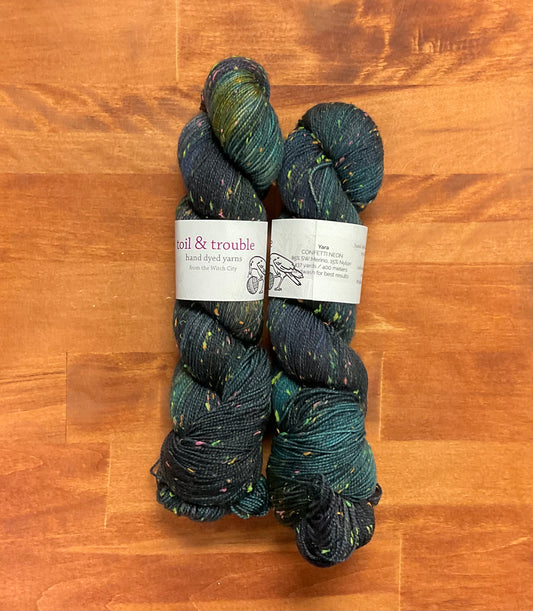 Toil & Trouble Yarns - Confetti Neon Sock - 85% SW Merino, 15% Nylon - Yara