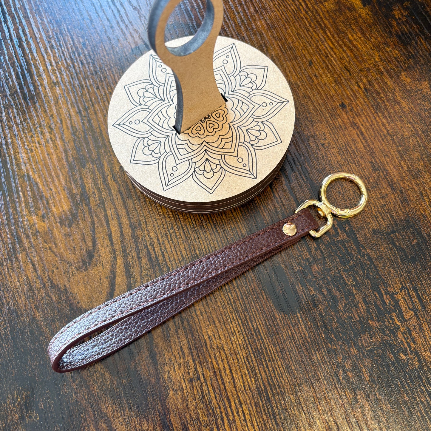 Twice Sheared Sheep - Sheep Yarn to Go Carousel Wrist Strap - Brown