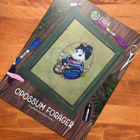 Fine Frog Stitching - Opossum Forager - Counted Cross Stitch