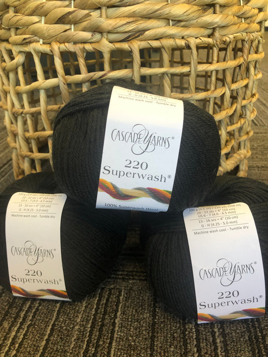 Cascade 220 Superwash - Black 815