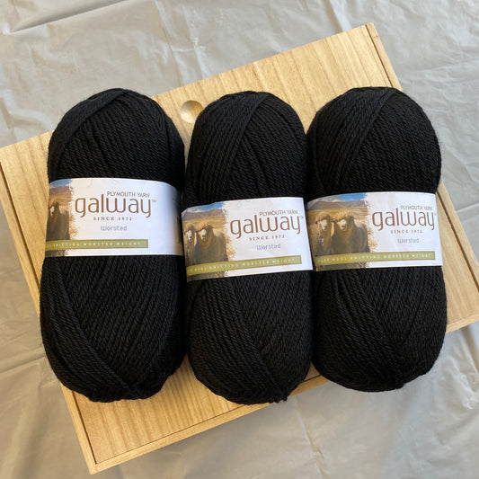 Plymouth Yarn Galway Worsted 100% Wool- Black 9