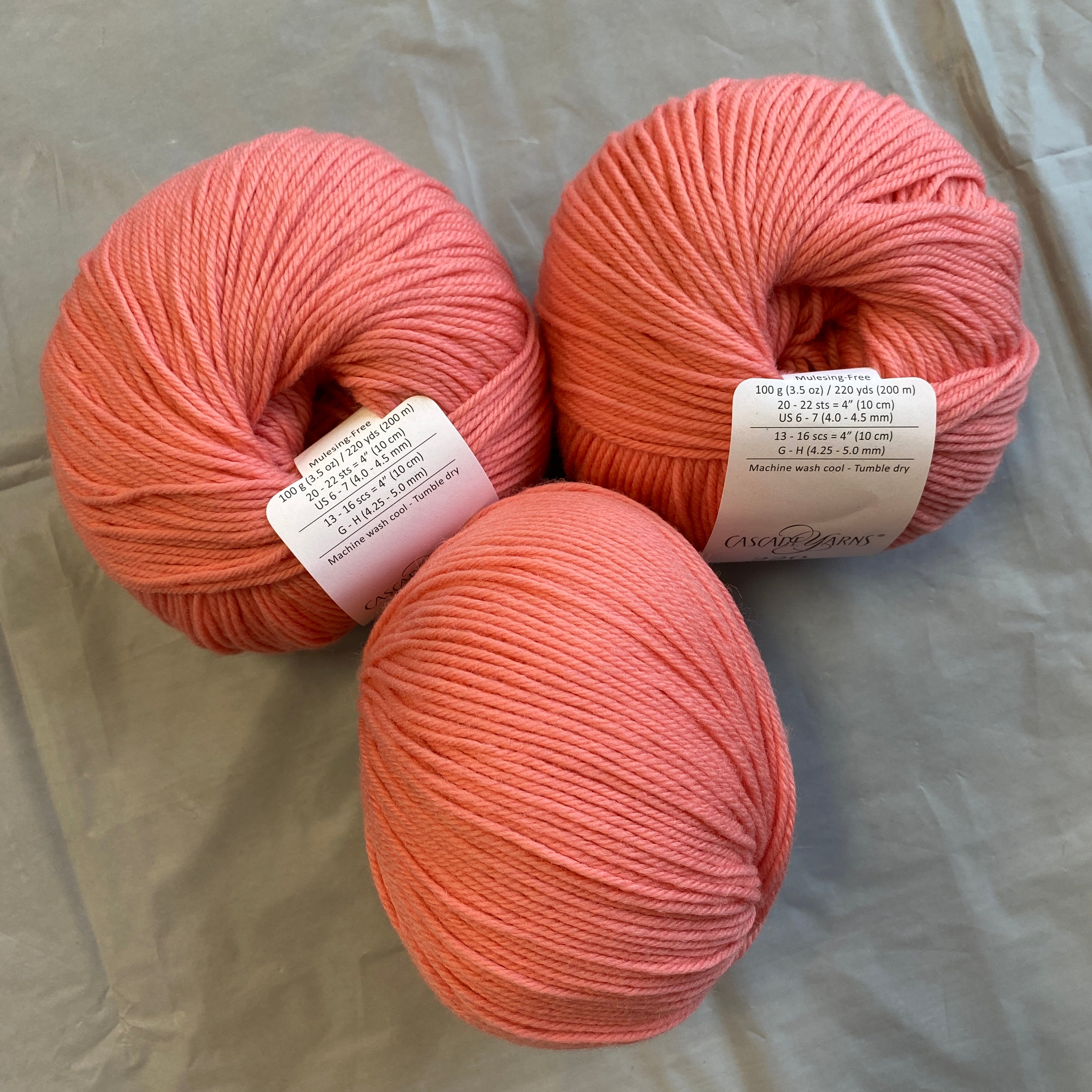 Cascade Yarn 220 Superwash Wool in Peach 1940 – Fiber & Threads ...