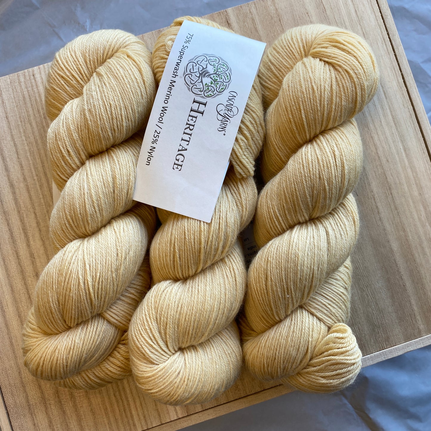 Cascade Yarns Heritage- Butter 5611-75% Superwash Merino Wool, 25% Nylon