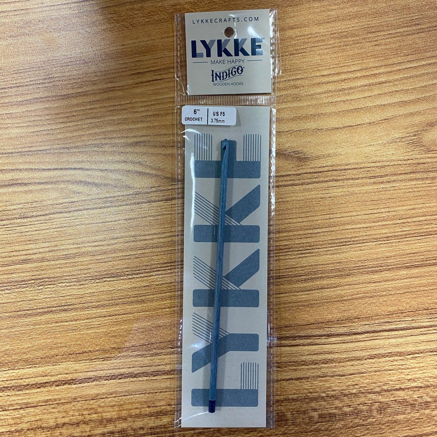 Lykke Indigo Wooden 6" Crochet Hooks - Size 5 / F (3.75 mm)