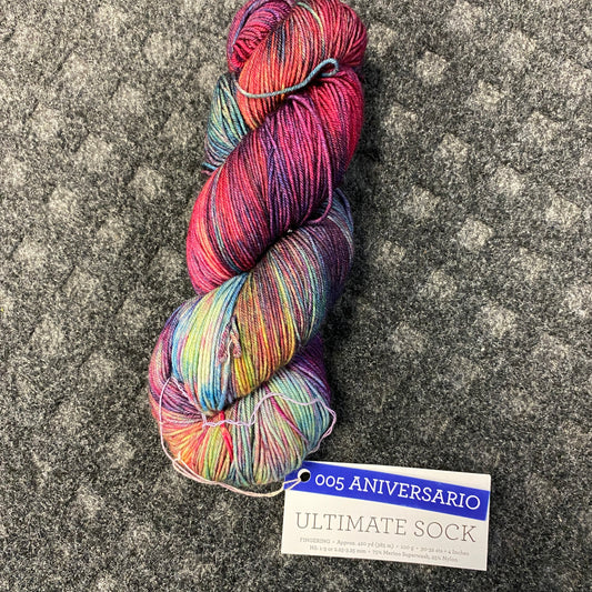 Malabrigo - Ultimate Sock - Aniversario 005 - 75% Superwash Merino/25% Nylon - Fingering