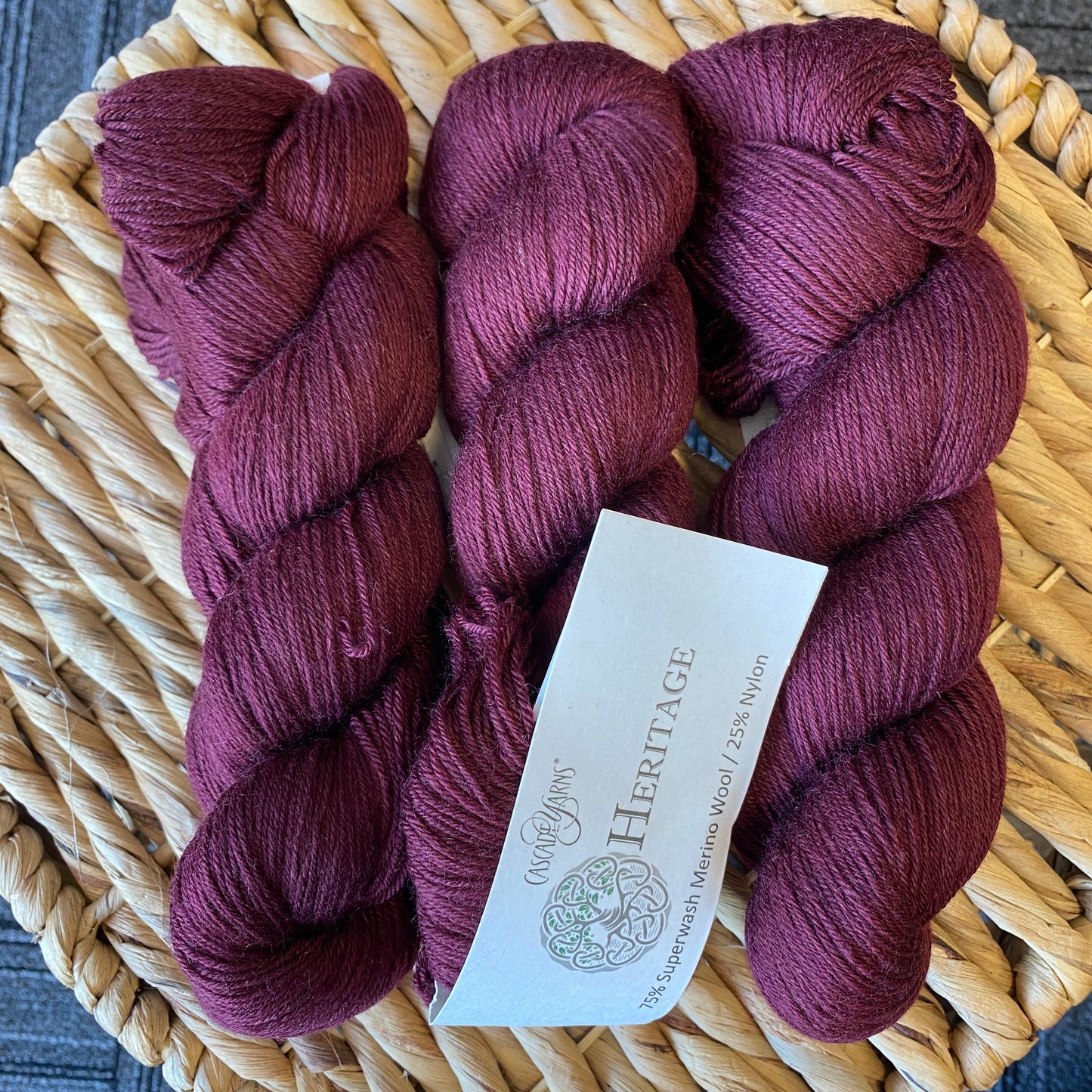 Cascade Yarns Heritage -  Burgandy - 75% Superwash Merino 25% Nylon 5606