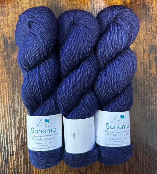 Baah Yarn - Sonoma DK - 100% Superwash Merino - Navy