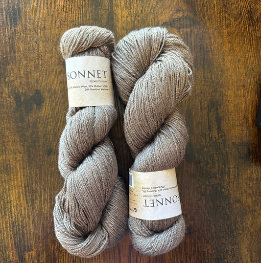 Plymouth Yarn - Sonnet - 60%Merino Wool/20% Mulberry Silk/20%Bamboo Viscose - sport -Cork 82